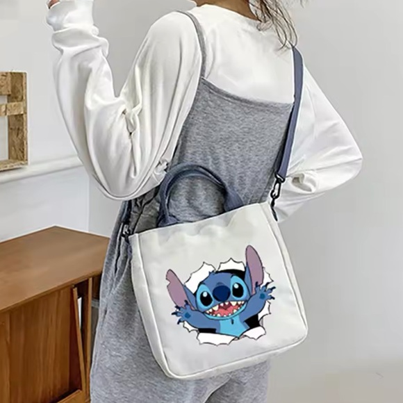 NEW| Disney Lilo & Stitch Small Crossbody Canvas Tote Bag - Picture 4 of 8
